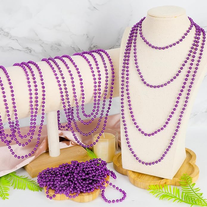 300PCS Mardi Gras Beads Bulk, Mardi Gras Beads Necklace, Parade Throw Accessories Set Decorations Party Supplies