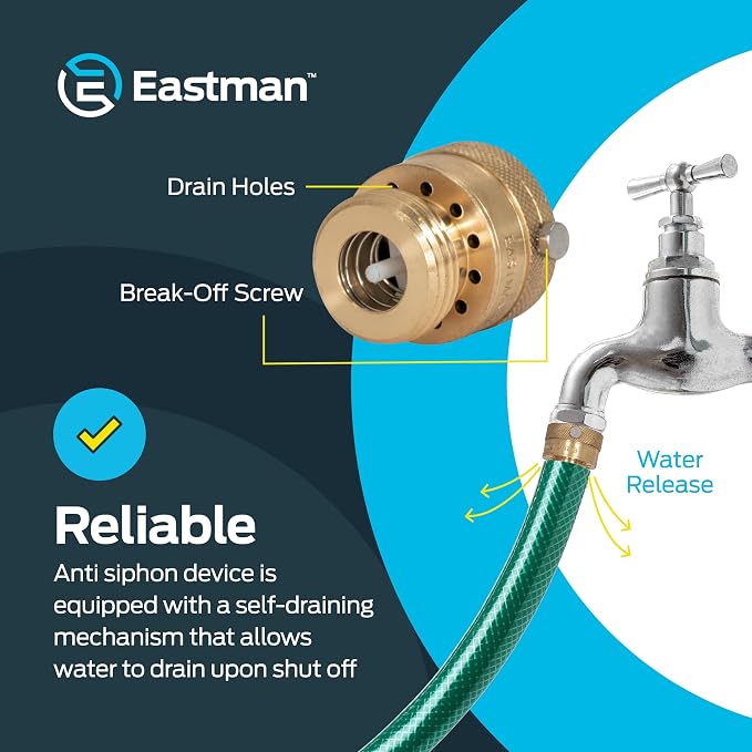 Eastman 3/4 Inch FHT x 3/4 Inch MHT Hose Bibb Anti Siphon Vacuum Breaker - Image 5