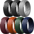 ThunderFit Men's Silicone Rings 10mm Wide 2.5mm Thick Rubber Bands, Breathable, Variety Multipack 1-10