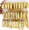 10 Pairs Chunky Gold Earrings for Women, Hypoallergenic Statement Hoops Earring for Multipack, Trendy Gold Chunky Hoop Earrings Jewelry for Gift