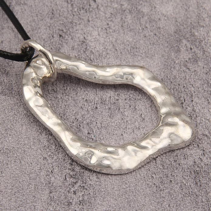 Women's Leather Long Necklace Bohemian Style Circle Retro Pendant Necklace Women's Jewelry