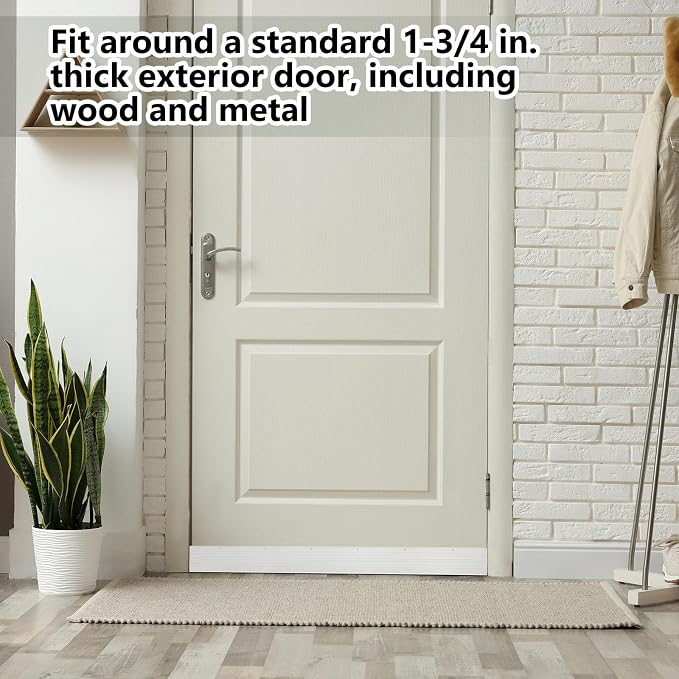 Yaocom 4 Pack U Shape Screw on Under Door Seal 36 Inch Aluminum and Rubber Door - Image 5