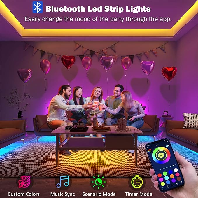 65.6 ft Led Lights for Bedroom - Image 2