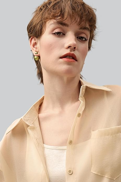 Trendy Stud Earrings Set for Women, 3 Pairs of Ball Earrings, Colorful Replaceable Beads, Gemstone Design, Lightweight Aluminum Alloy, Hypoallergenic Titanium Stainless Steel Stud