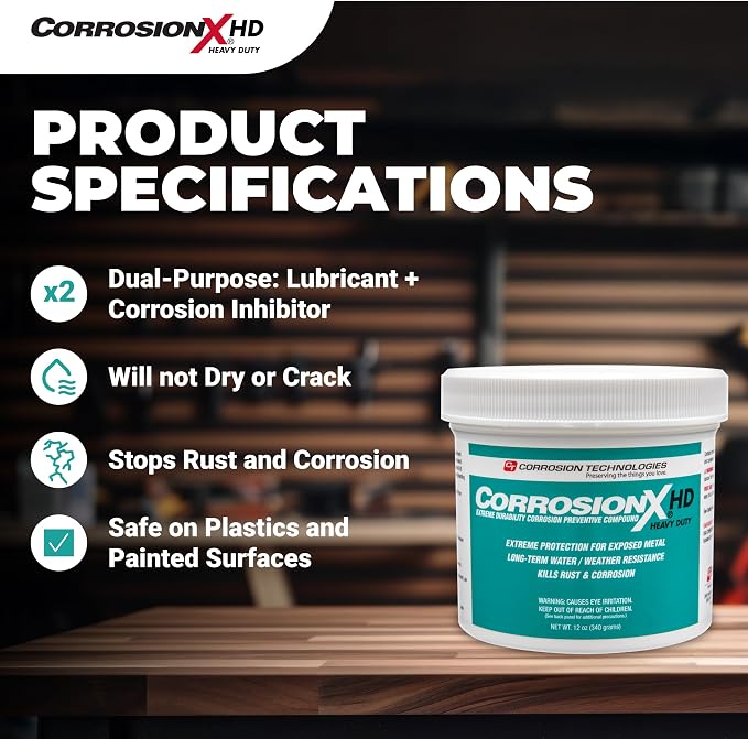 CorrosionX Heavy Duty Anti Rust, Dripless Self-Healing, 12oz Tub | Corrosion - Image 5