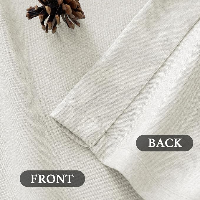 H.VERSAILTEX Natural Linen Textured Cafe Curtains 45 inch Length, Thick Faux - Image 8