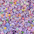 50pcs Cute Slime Charms Mixed Set Resin Flatback for DIY Craft Making and Ornament Scrapbooking Beads Assorted Candy Fruit Cake Christmas Gifts Trellis Resin Ornament Kit Making Supplies