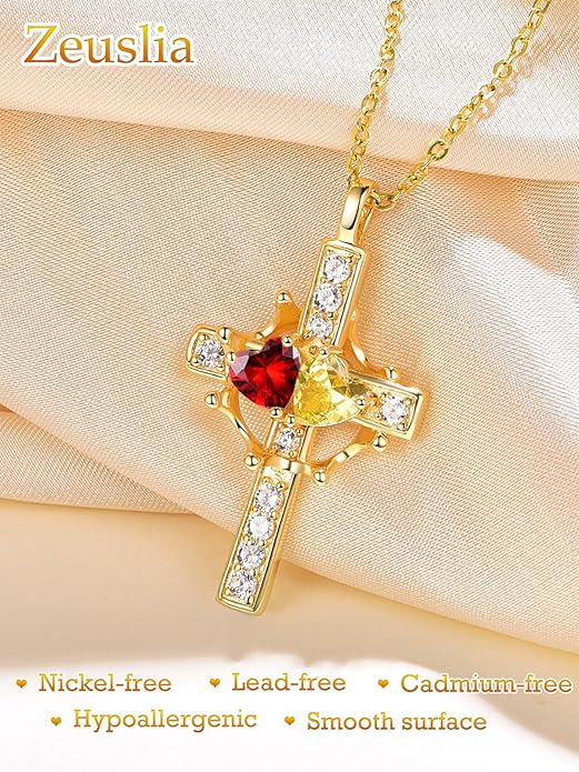 Valentine's Day Gifts for Wife 925 Sterling Silver Double Birthstone Pendant Necklaces I Love You for Always and Forever Necklace Anniversary Birthday Gifts for Wife Girlfriend Mom Her