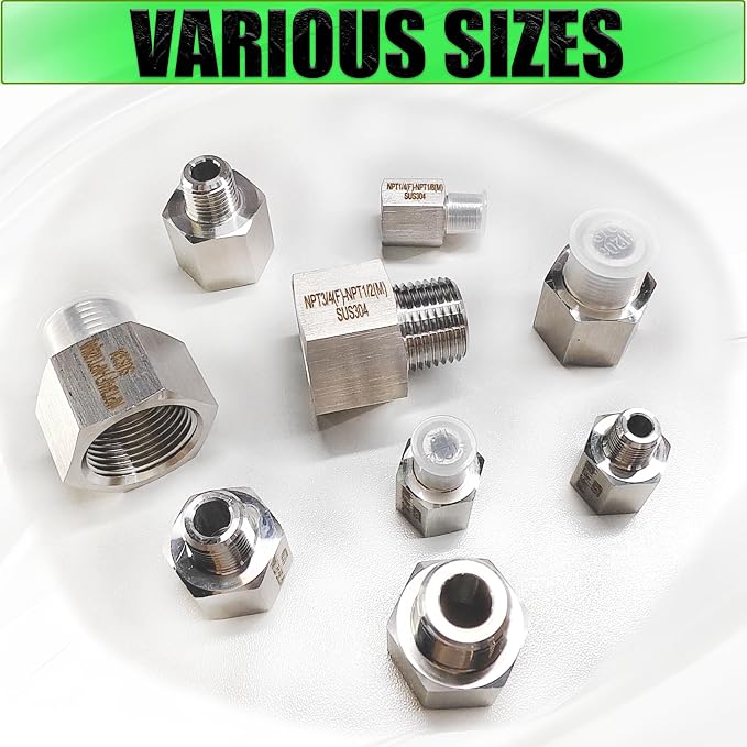 Reducer Adapter Fitting, 1/4" NPT Female x 1/8" NPT Male Reducing Pipe - Image 7