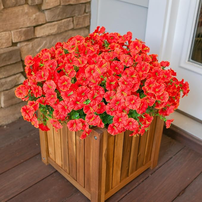 Artificial Flowers for Outdoors Fake Plants Spring Summer Decor, 12 Bundles - Image 9