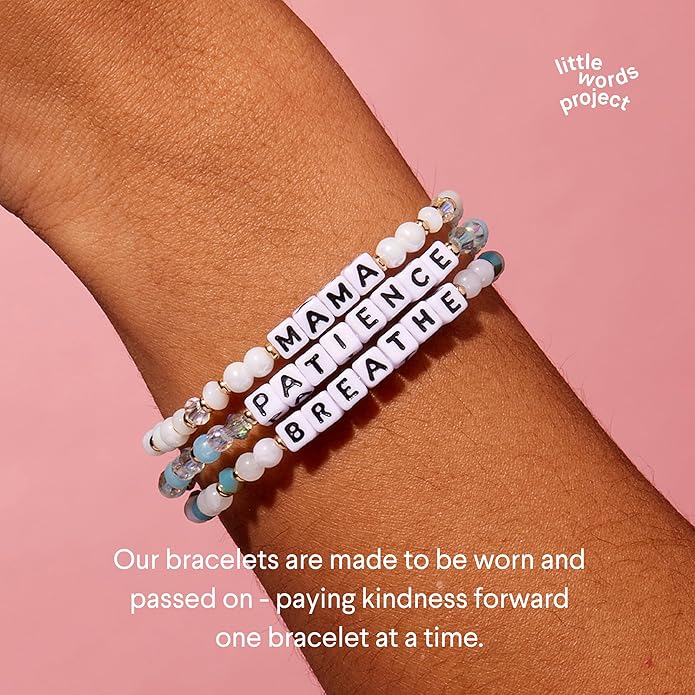 Little Words Project Mother's Day Gifts, The Original Word Bracelet, Made with Colorful Beads and Plated Brass Hardware, Handcrafted Design & Positive Message