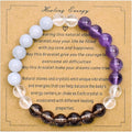 Strong Healing Crystal Bracelet 8MM Genuine Stone Bracelet Lucky Beaded Bracelet Chakra Bracelet 6.5 inch Positive Energy Inspirational Gifts for Women Mom