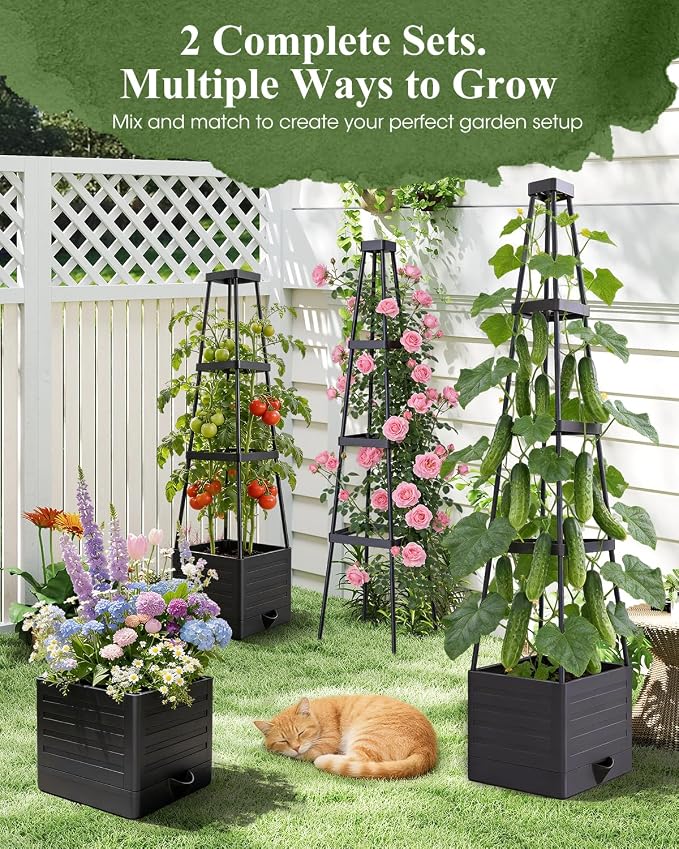 2-Pack Tomato Planter with Trellis, Tomato Cages - Image 5
