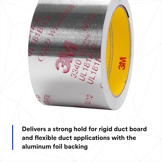 3M Aluminum Foil Tape 3340, 2.5" x 50 yd, 4.0 mil, 1 Roll | HVAC, Sealing and - Image 4