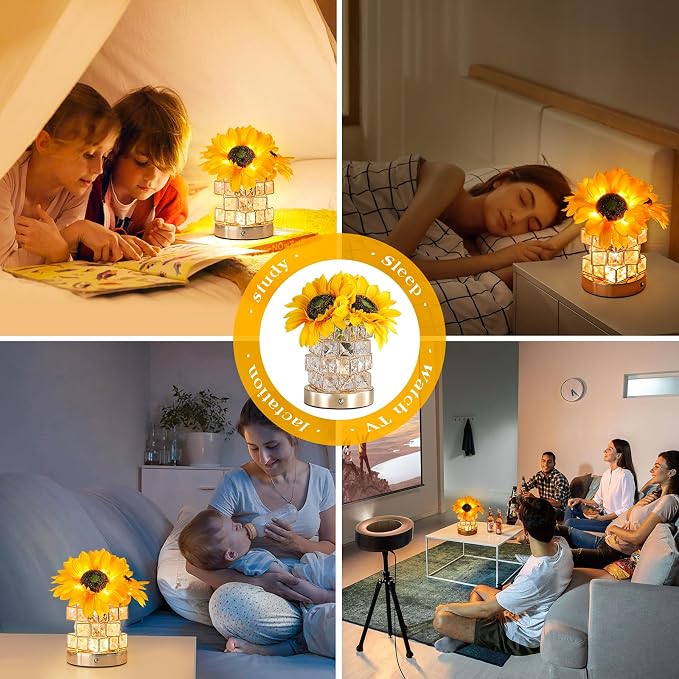 Sunflowers Flower Lamp Cordless Touch Table Lamp Birthday Gifts - Image 6