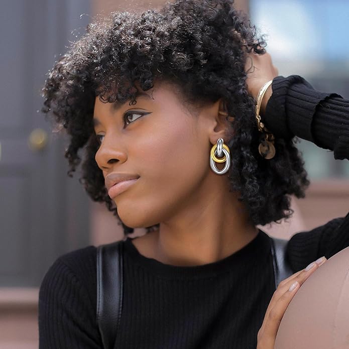 Gold Geometric Drop Dangle Earrings for Women Long Link Dangle Earrings Jewelry Gift