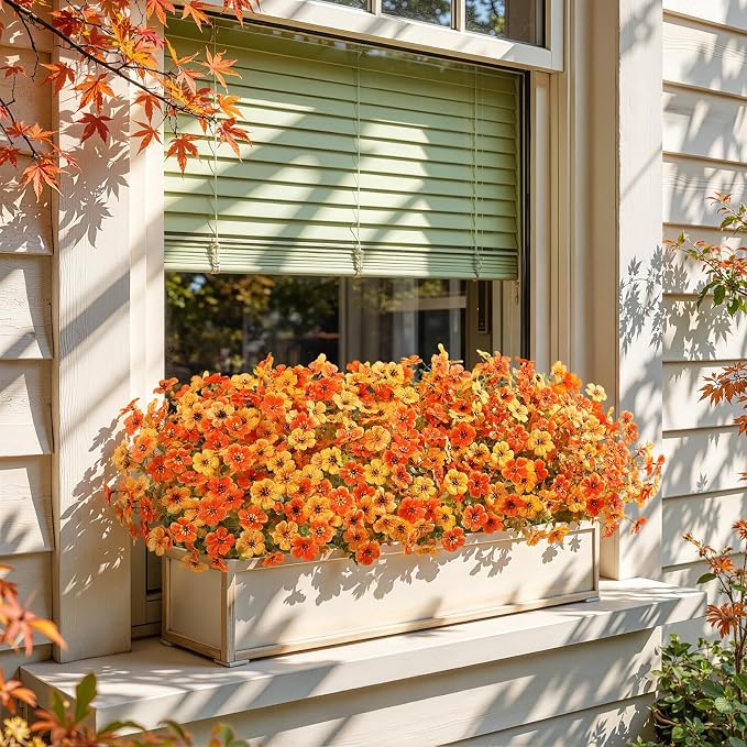 Alupssuc 96 Bundles Artificial Fall Flowers, UV Resistant Faux Mums Porch | - Image 6