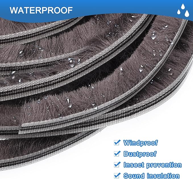 Brush Seal Weather Stripping, 9/32" x 5/16" x 20ft Card Slot Door Brush Strip - Image 5