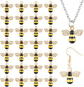Larrel 30PCS Bee Charm Pendants with Rhinestone, Alloy Enamel Bee Charms Pendants, Cute Honeybee Charms for Jewelry Making, DIY Craft, Earring, Necklace and Bracelet