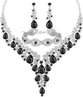Wedding Bridal Bridesmaid Austrian Crystal Rhinestone Jewelry Sets Statement Choker Necklace Earrings Bracelets Sets for Wedding Party Prom