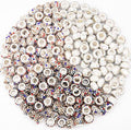 200 Pieces European Large Hole Spacer Beads, Colour European Craft Beads Rhinestone Lampwork Beads Fairy Garden Beads for DIY Charms Bracelet Necklace Earring Jewelry Making Supplies