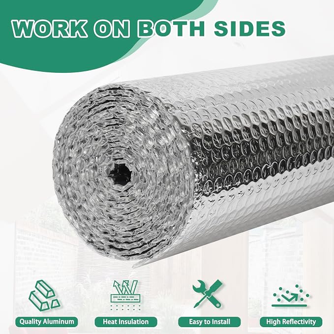FONUNO Bubble Insulation Sheet, Reflective Insulation Roll, 23.6IN X 10FT | - Image 3