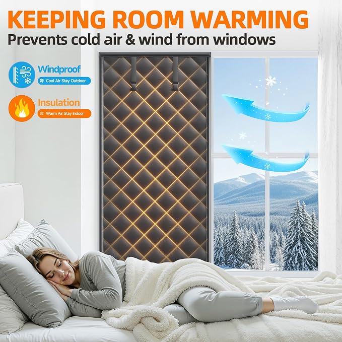 Window Insulation Kit for Winter 38"x74" Cold Weather Thermal Curtain - Image 2