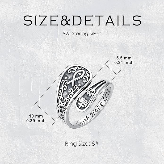 Spoon Ring for Women S925 Sterling Silver Dragonfly Ring Adjustable Thumb Rings Jesus Fish Rings Spoon Jewelry for Brithday Christmas