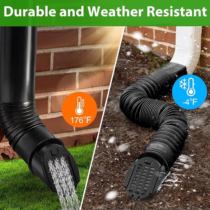 2 Pack 4" Gutter Downspout Extensions, Rain Diverter, Drainage Grate Yard Drain - Image 9