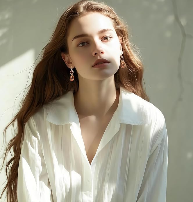 Hupplle Handmade Vintage Boho Dangle Earrings with Natural Stone Crystal Pearl Lightweight Hypoallergenic Elegant Jewelry Gifts for Women