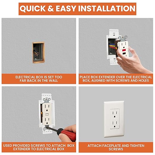 BWP 10 Pack Electrical Outlet Box Extender 1 Gang - Image 3
