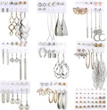 Earrings for Women, Funtopia 68 Pairs Drop Dangle Earrings, Fashion Statement Stud Earrings Pearl Earrings Set for Party Jewelry(Gold and Silver)