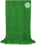 YAXINRUI 24 PCS St. Patricks Day Necklaces, Green Mardi Gras Christmas Bead Necklaces, 33" St. Patrick's Day Green Beads St. Patricks Day Accessories for Mardi Gras, St. Patricks Day Party Favors
