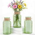 3 Pack Mason Jar Vases for Centerpieces, Wide Mouth Mason Jars by LEYIQU