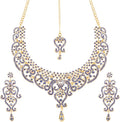 Touchstone Indian jewelry set for women bollywood gold jewellery wedding outfits necklace sets earrings bridal maang tikka fancy costume girls big desi accessories rhinestone in gold or silver tone