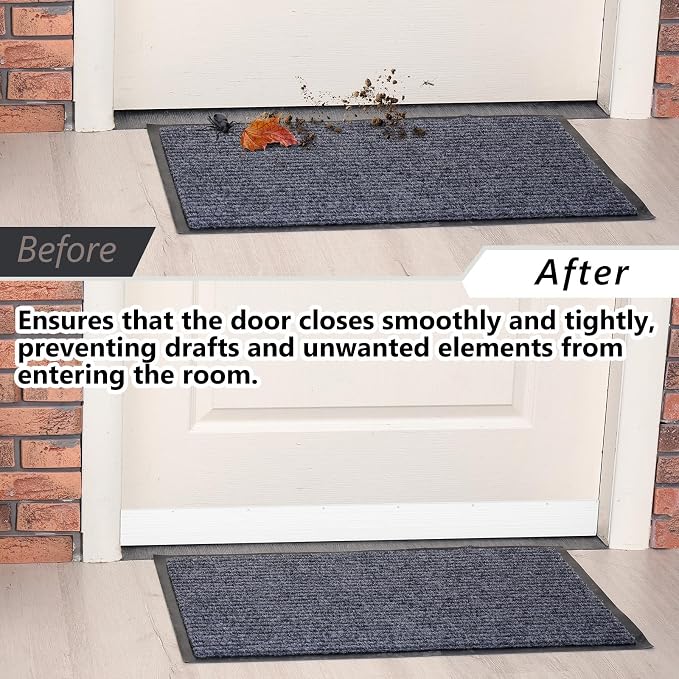 Yaocom 4 Pack U Shape Screw on Under Door Seal 36 Inch Aluminum and Rubber Door - Image 4