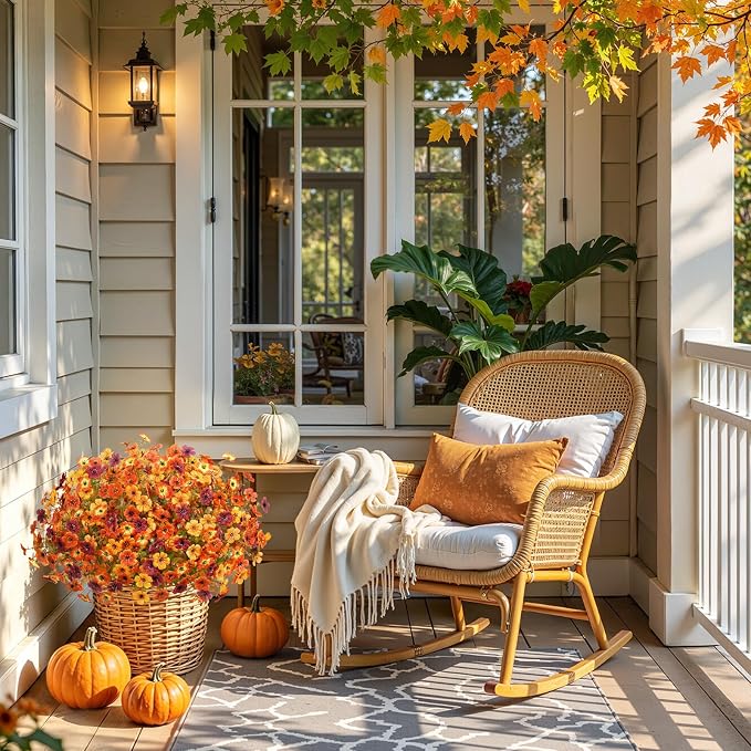Alupssuc 48 Bundles Artificial Fall Flowers, UV Resistant Faux Mums Porch | - Image 8