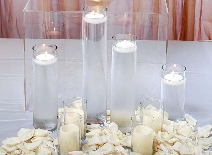 WGVI Quality Thick Weighted Tall Clear Cylinder Glass Vase, Flower Arrangement - Image 6