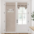 RYB HOME Linen Door Curtain 100% Blackout French Door Blinds by RYBHOME