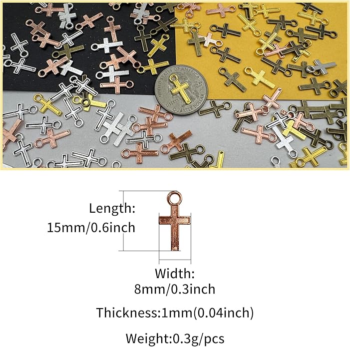 Zirconia Crystal Rhinestone Cross Charms for Jewelry Making Bracelet Necklace Choke Earring Pendant Key Chain Craft Supplies DIY Accessories