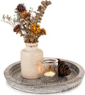 Wooden Decorative Tray Candle Holder: Romadedi Round Wood Tray Home Decor by ROMADEDI