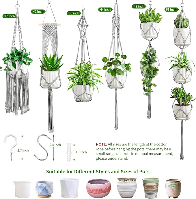 SFENNGPET Macrame Plant Hangers, handmade macromay plant hangers, indoor flower - Image 7