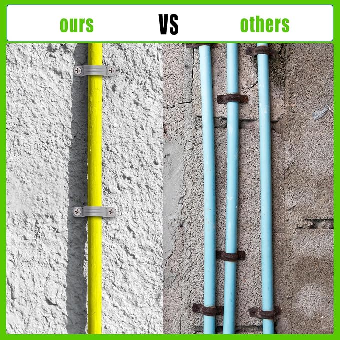 1/2 Inch PVC Pipe Strap, 2-Holes Conduit Pipe Clamps Plastic Pipe Supports - Image 5