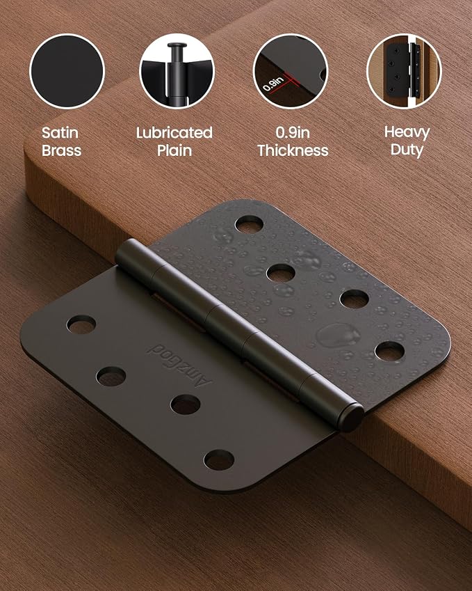 Black Exterior Door Hinges 4 Inch 18 Pack - Image 5