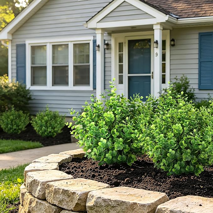 Artificial Greenery Eucalyptus Boxwood, Faux Outdoor Plants, Hanging Baskets - Image 3