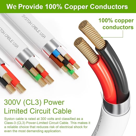 Syston 16/3 Fire Alarm Security Cable, Stranded Copper, Plenum-Rated CL3P - Image 3