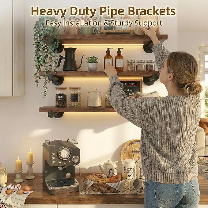 Industrial Pipe Shelf Brackets 6 Pack 16 Inch - Image 8