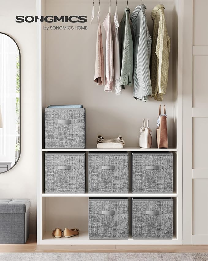 SONGMICS Storage Cubes, 13-Inch Foldable Closet Organizers | Non-Woven Fabric - Image 2