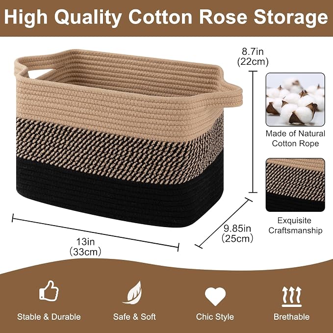 OIASKET Storage Basket for Organizing, Woven Baskets for Storage, Rectangle - Image 2