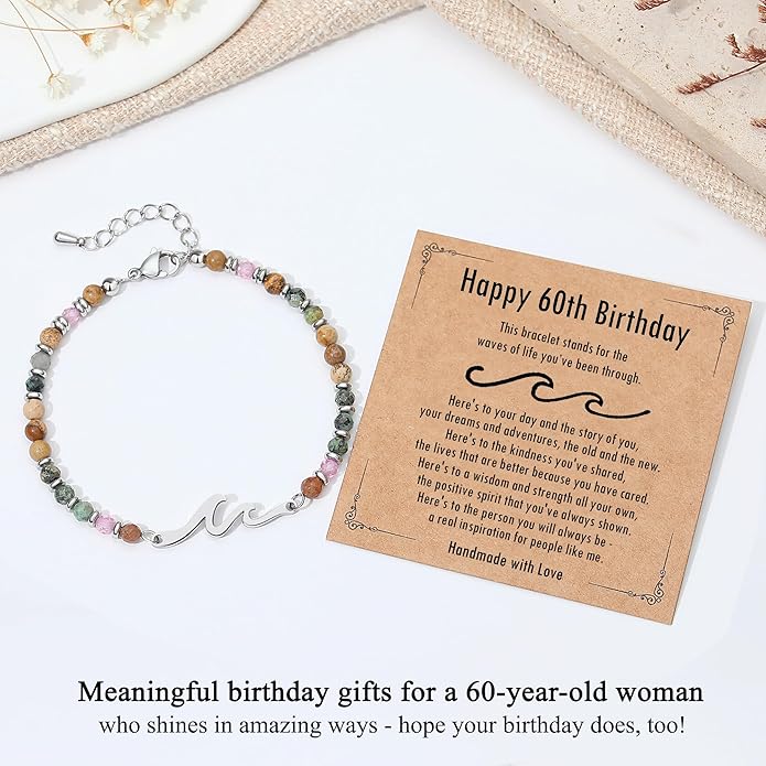 TONY & SANDY Friend Gifts for Women, Unique Valentine's Day Gifts for Her, Sister Gifts from Sister, Wave Bracelet, Christmas Birthday Gifts for Women, Bestie Friendship Bracelets